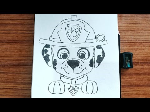 Marshall Paw Patrol Drawing 🔥 | Easy Fire Pup Drawing Step by Step 🐶🚒