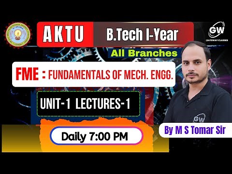 FME Unit-1 Lec-1 🔴B.Tech First Year 📚 Pdf Notes By M S Tomer Sir Gateway Classes AKTU