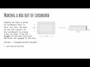 Optimization - Area of a Box by Cutting its Corners