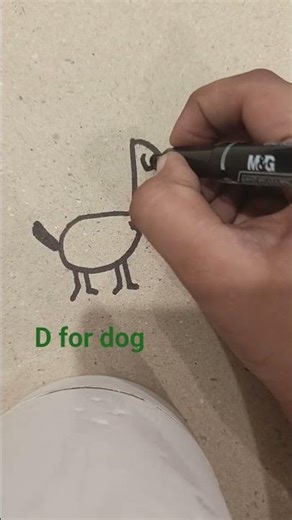 how to draw dog using letter D #music #shortvideo