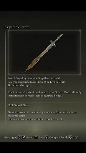 Inseparable Sword Showcase #eldenring#eldenringhype#eldenringgameplay #eldenringedit#eldenringclips#eldenringtips#eldenringgame#gaming#viral#fyp #fypシ