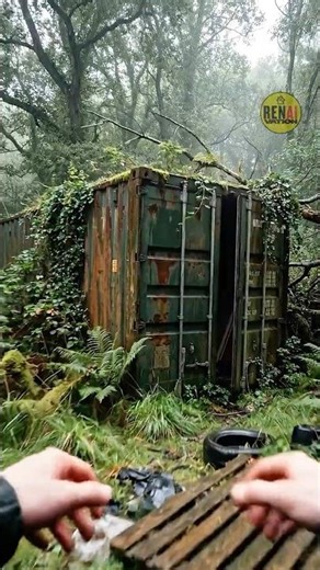 Rusty Shipping Container → Luxury Man Cave