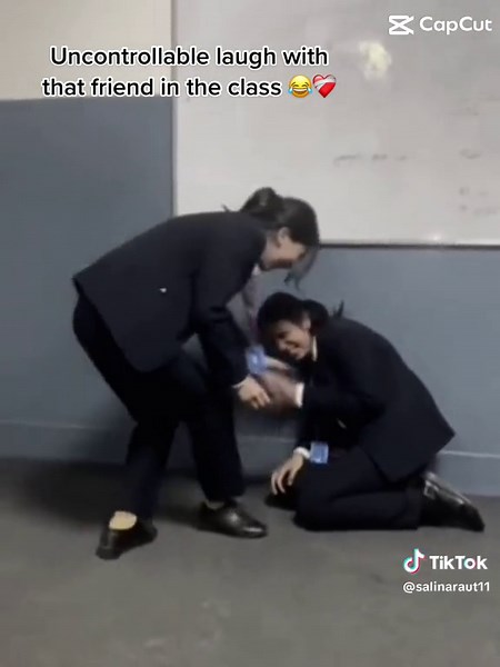 Uncontrollable Laugh with Classmate in School