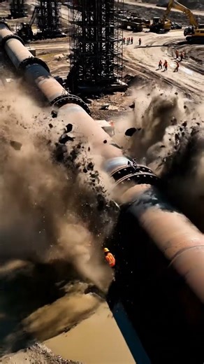 Oil pipeline explodes during repairs #short