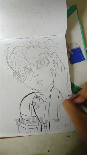 How to draw Akaza. Step-by-step tutorial. #artwithunzela #art #demonslayer #akaza #ytshorts