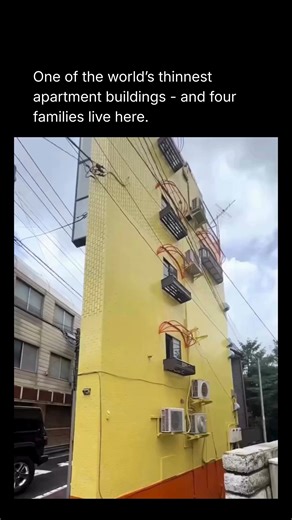 Science | Culture | Systems on Instagram: "At first glance, this razor-thin building in Tokyo looks impossibly narrow - but it actually contains four separate apartments, each housing real families. These ultra-slim homes are a clever response to Tokyo’s extreme land scarcity, high property costs, and irregular plot shapes left over from historic subdivisions. Instead of letting tiny or awkward parcels go unused, architects design vertically efficient micro-builds that maximize every centimeter.