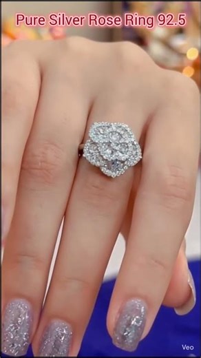 🌹Pure Silver Rose Ring 🔥 92.5 Hallmark Sterling Silver Diamond looks #2026 #silver #rose #hallmark