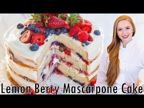 Lemon Berry Mascarpone Cake Recipe - With Lemon Mascarpone Frosting!!