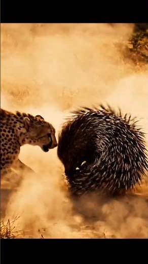 Epic Wildlife Showdown: Porcupine vs Cheetah #AnimalBattle #NatureDocumentary