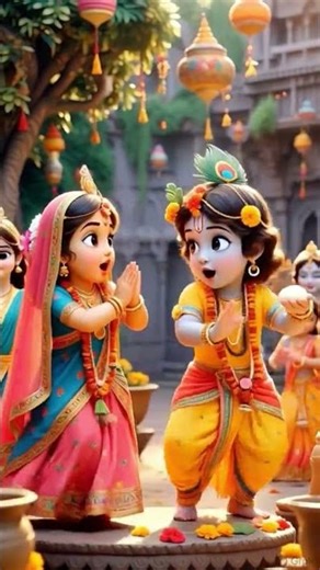 💃krishna# radha cartoon #dance💃