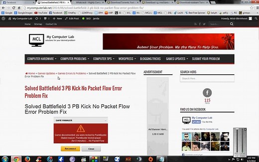 Solved Battlefield 3 PB Kick No Packet Flow Error Problem Fix By My Computer Lab