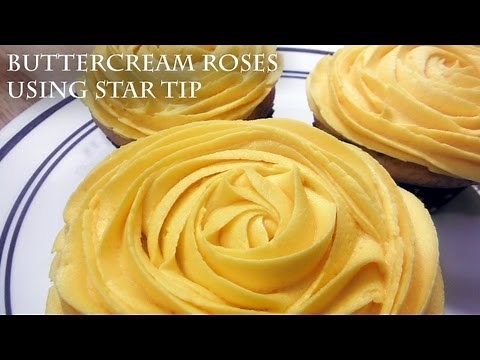 Tutorial: Piping Buttercream Roses using star tip or Wilton Tip 1M