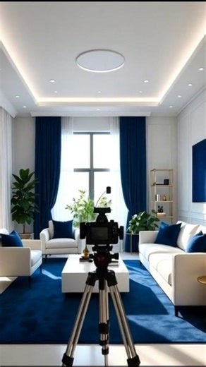 Modern Blue Living Room Interior Design | Home Decor Ideas #shorts