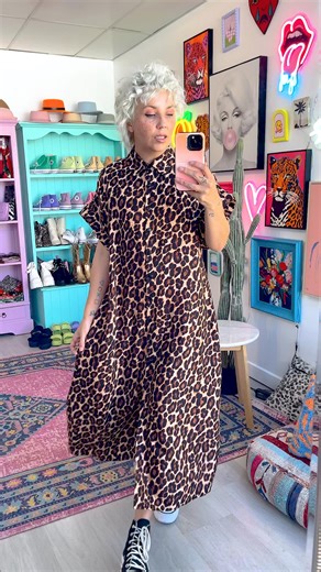 Your fave Luca shape now in epic leopard 🐆✨ Same oversized fit you know and love. Pockets. No belt loops so you can belt it or rock it loose. It won’t last — you know how you girls are with leopard. #shestreet | SHE STREET