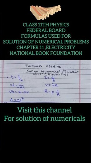 Formulas federal board class 11th physics Chapter 11 #federalboardphysics #physicsclass11th
