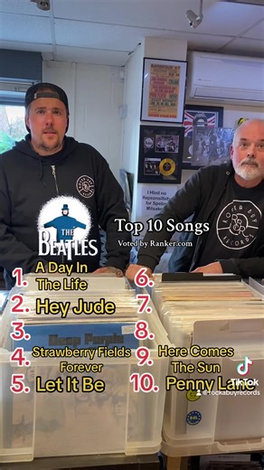 342K views · 2.7K reactions | Can Dad and Chris name the top 10 Beatles songs according to Ranker.com?  #recordshop #records #Top10 #recordstore #thebeatles | Rocka-Buy Records - Oakham, Rutland | Facebook