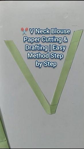✂️ V Neck Paper Cutting & Drafting Easy Trick#shorts