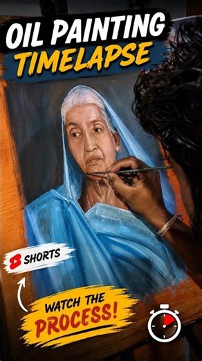 Oil Painting Portrait Timelapse 🎨 | Watch the Painting Come to Life #Short