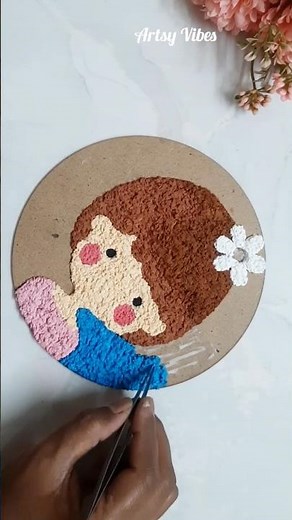 DIY tissue paper Craft | MDF Wall Decor #shorts #textureart #trending ‪@TheArtsyVibes‬ ​