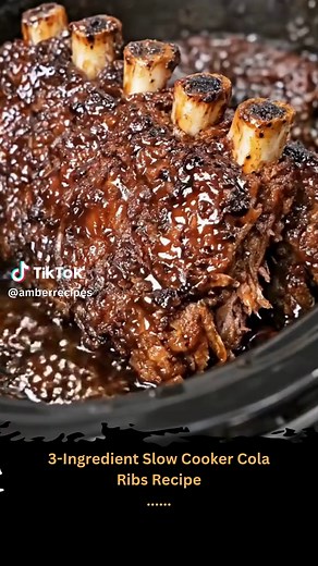 3-Ingredient Slow Cooker Cola Ribs These 3-Ingredient Slow Cooker Cola Ribs are fall-off-the-bone tender with almost zero effort. Sweet, savory, and sticky in the best way, this is the ultimate dump-and-go recipe when you want big flavor with minimal prep. 🛒 Ingredients 3–4 lbs pork ribs (baby back or country-style) 1 cup cola (regular, not diet) 1 cup BBQ sauce (your favorite brand) 👩‍🍳 Instructions Place ribs in the slow cooker, cutting to fit if needed. Pour cola over the ribs. Cover and c