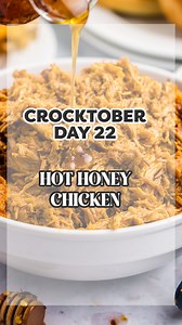 Crocktober Day 22: Hot Honey Chicken Sandwiches 🍯 This chicken is simple & has hundreds of good reviews! Print here: https://www.persnicketyplates.com/slow-cooker-hot-honey-chicken-sandwiches/ #crockpotrecipes #chickendinner #hothoneychicken #crocktober #slowcookerrecipes | Persnickety Plates