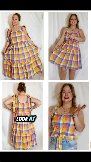 I really loved the colors in this plaid fabric. Let’s make this dress into 2 separate pieces. I like to sew, alter, remake, upcycle, refashion everything I can. #sewing #alterations #upcyclefashion #refashion #thriftfinds
