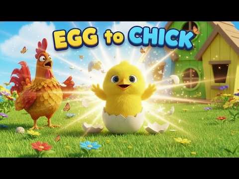Egg to Chick 🐣 | Baby Chick Hatching from Egg | Kids Animation & Nursery Rhyme | Egg Hatching