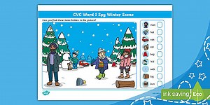 CVC Word I Spy Winter Scene