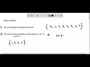 Algebra Set in Roster method