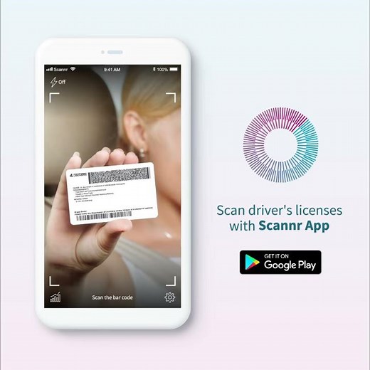 Scannr app - scans driver's licenses by reading barcodes