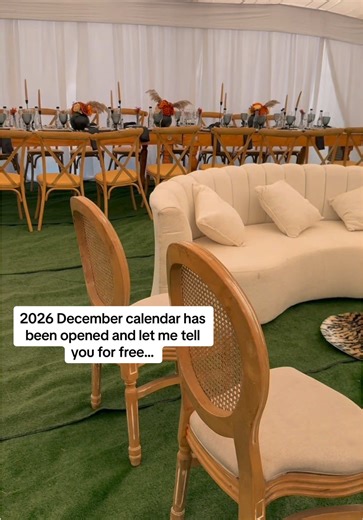 2025 December brides were the most focused. 🤏🏾 The 2026 December calendar has been opened and let me tell you for free, the dates before Christmas are flying out of the window. #kwakuhle #decor #eventplanner #booktok #viraltiktok