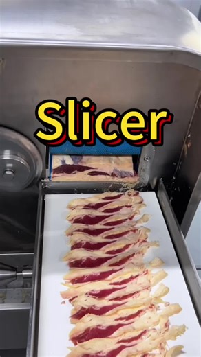 Machine that can slice fresh meat #slicer #meatslicer #meatslicer #foodprocessingmachinery #foodmachinery