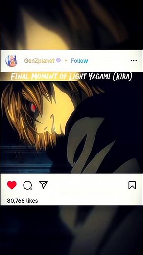 Kira's Death💔 Final Moment of Light Yagami | Saddest Moment🥺 #deathnote #kira #lightyagami #shorts