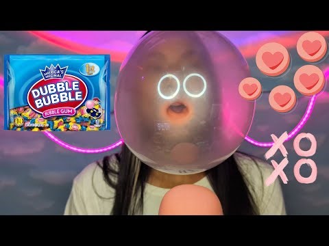 ASMR Chewing 5 Pieces Of Dubble Bubble Gum , Tingly Chewing Sounds So Satisfying