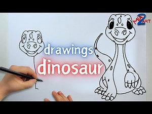 T-Rex Dinosaur | how to draw Easy step by step lessons for beginners