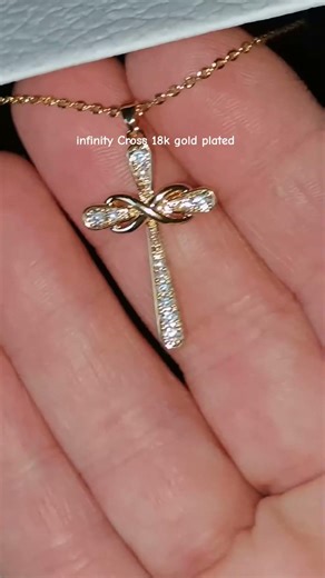 infinity Cross 18k gold plated necklace #18kgoldplated #infinitynecklace #jewelry #necklace #cross