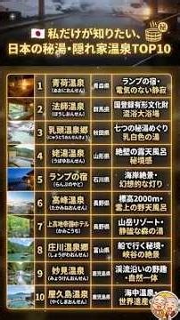 喧騒を忘れる究極の癒やし！日本の隠れ家・秘湯ランキングTOP10