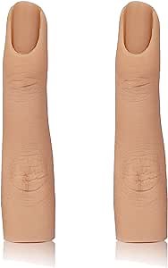 2Pcs Fake Nail Training Finger Silicone Nail Practice Fingers Fake Finger to Practice Fake Nails Hand Manicure Nail Art Training for DIY Nails