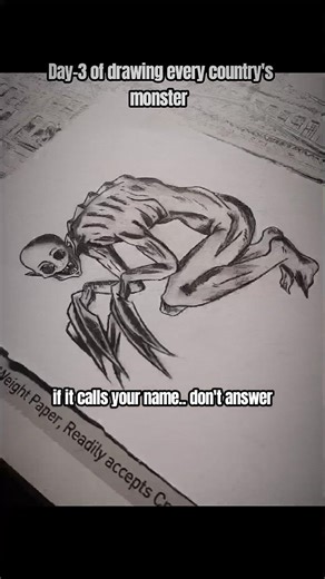 Drawing Each Country's Urban Legends- Day 3 (USA) #drawing #trending #sketch #horror