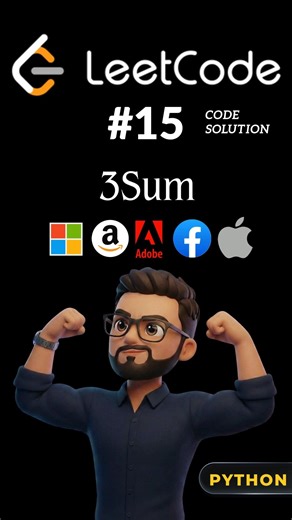 #15 Leetcode [ 3 Sum ] using Python 🐍 #codesolution #dsa #leetcode #studywithme #anmol #3sum #15