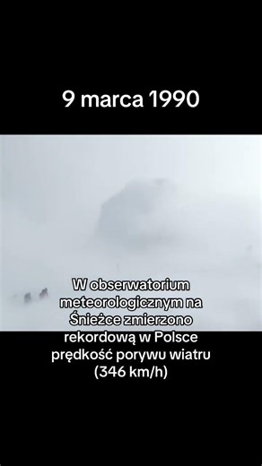 Na Śnieżce zmierzono rekordową prędkość porywu wiatru (346 km/h) #historia #ciekawostki #wycieczka