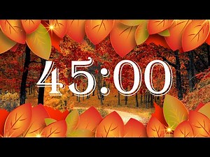 45 Minute 🍂 Fall Leaves Countdown Timer - Wind Chime Alarm 🍂🎐