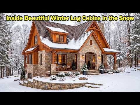Inside Beautiful Winter Log Cabins in the Snow | Cozy Concept (700 - 1300 Sq ft)