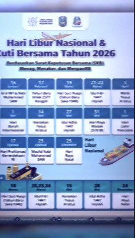 25 Hari Libur Nasional dan Cuti Bersama 2026