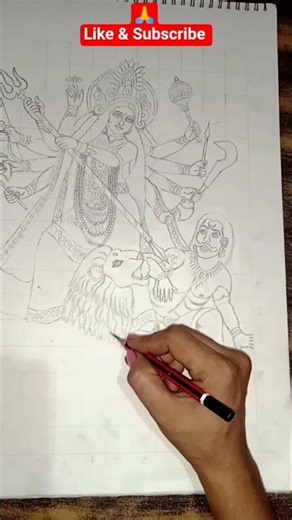 Creating a Divine Durga Maa Sketch - Step by Step #art #new