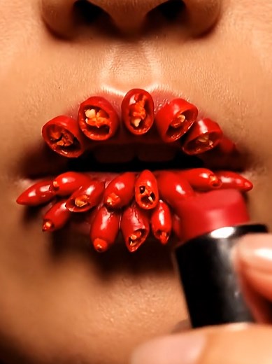 Red Chilli Lipstick Transformation for ASMR Lovers