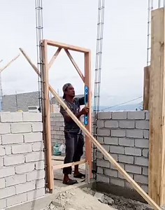 769K views · 4.6K reactions | Supervising a mason installing door frame (Process installing a wooden door frame) | Andris Brick Art | Facebook