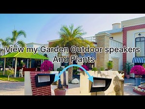 Outdoor garden speaker and garden plant