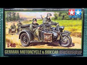 Tamiya German Motorcycle and Sidecar 1/48 Scale Model Vehicle