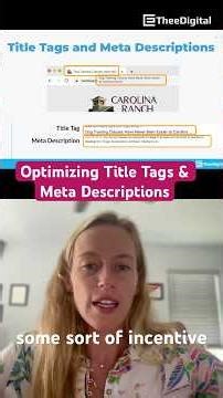 Optimizing Title Tags and Meta Descriptions #seotips